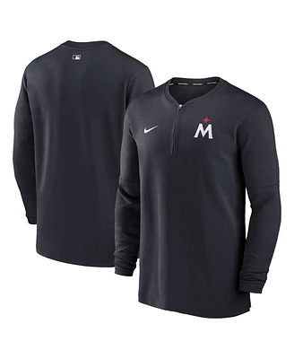 Men's Nike Navy Minnesota Twins Authentic Collection Game Time Performance Quarter-Zip Top
