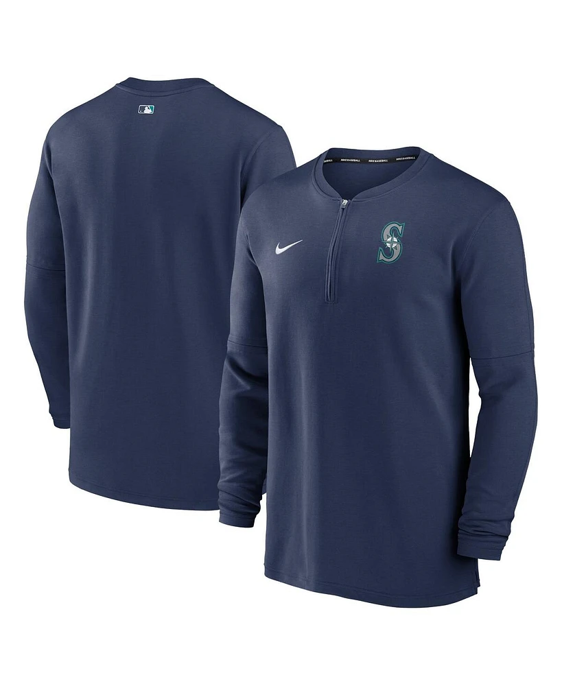Men's Nike Navy Seattle Mariners Authentic Collection Game Time Performance Quarter-Zip Top
