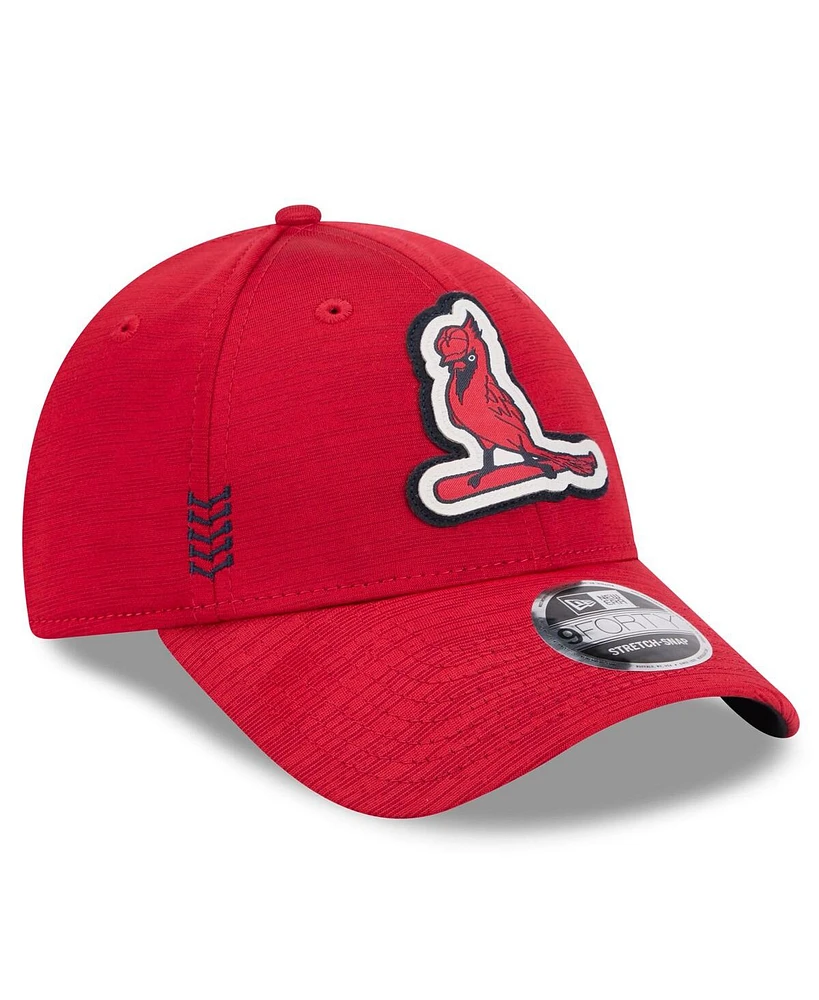 Men's New Era Red St. Louis Cardinals 2024 Clubhouse 9FORTY Adjustable Hat