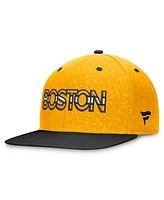 Men's Fanatics Gold, Black Boston Bruins Authentic Pro Snapback Hat