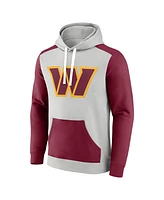 Men's Fanatics Gray, Burgundy Washington Commanders Big and Tall Team Fleece Pullover Hoodie