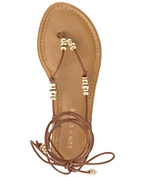 Sun + Stone Women's Ramseyy Beaded Lace Up Flat Sandals, Created for Macy's