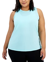 Id Ideology Plus Solid Birdseye Mesh Racerback Tank Top, Created for Macy's