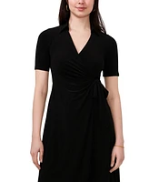 Msk Petite Short-Sleeve Side-Tied Dress