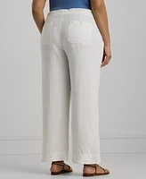 Lauren Ralph Lauren Plus-Size Linen Wide-Leg Pants