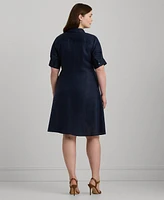 Lauren Ralph Plus-Size Linen Shirtdress