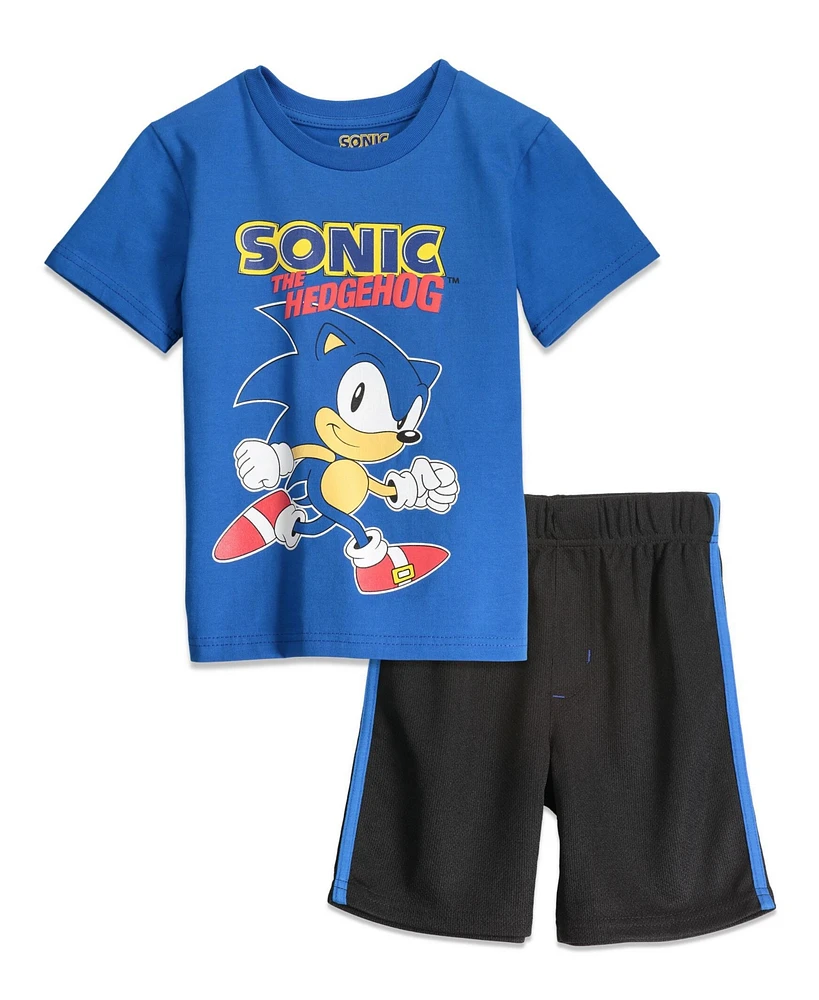 Sega Little Boys Sonic the Hedgehog Athletic Pullover T-Shirt & Shorts Outfit Set
