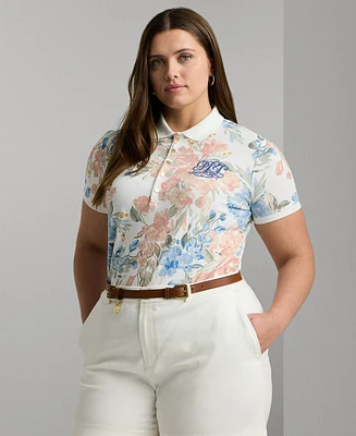 Lauren Ralph Plus Floral Polo Shirt