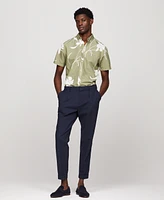 Tommy Hilfiger Men's Short Sleeve Tropical Print Button-Down Shirt