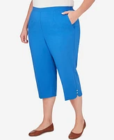 Alfred Dunner Plus Neptune Beach Pull-On Capri Pants