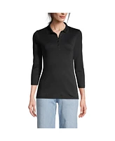 Lands' End Women's 3/4 Sleeve Supima Cotton Polo Shirt