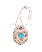 Child Angela Azure Straw Handbag