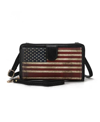 Mkf Collection Kiara Smartphone and Wallet Convertible Patriotic Crossbody Bag by Mia K