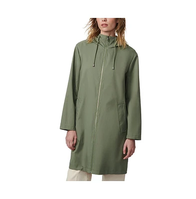 Hooded Mid Length Raincoat