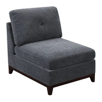 Simplie Fun Modular Living Room Furniture Armless Chair Chenille Fabric 1Pc Cushion Armless Chair