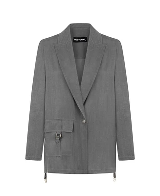 Women's Double-Breasted Jacket with Pockets