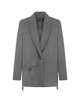 Women's Double-Breasted Jacket with Pockets