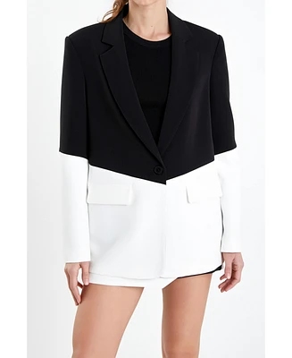 Women's Contrast Color Blazer