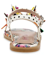 Betsey Johnson Little and Big Girls Dacie Flat Sandals with Butterfly Embellishments