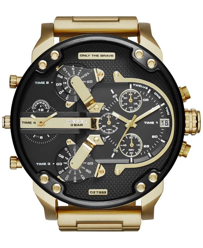 Diesel Men's Mr. Daddy 2.0 Gold-Tone Ion-Plated Stainless Steel Bracelet Watch 57mm DZ7333