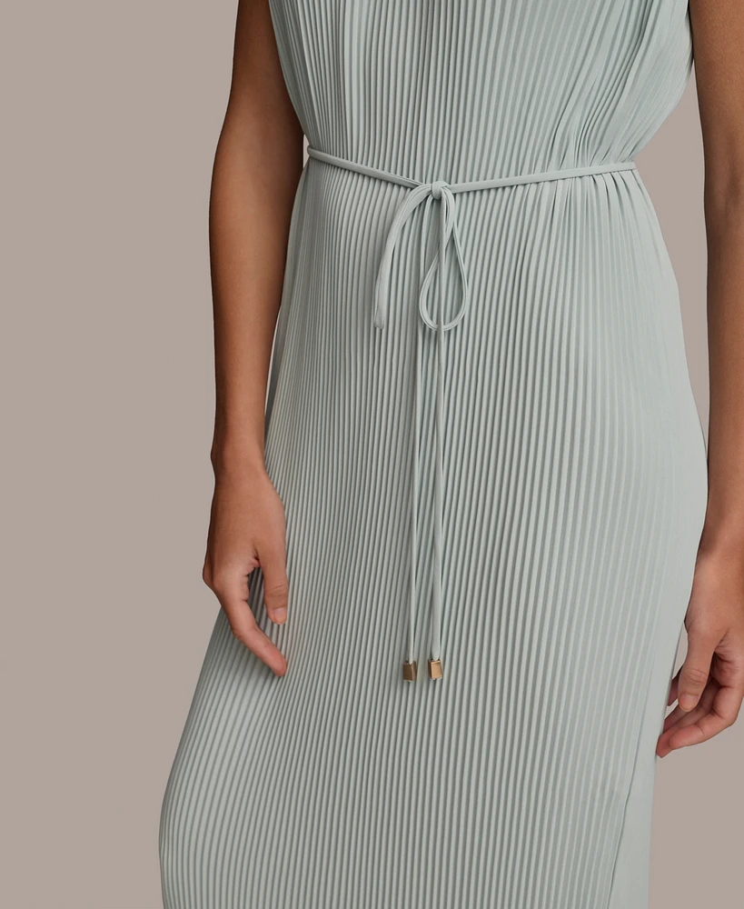 Donna Karan Women's Pleated Sleeveless A-Line Dress