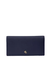 Lauren Ralph Crosshatch Leather Slim Snapped-Closure Wallet