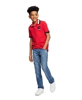 Tommy Hilfiger Toddler and Little Boys Striped Collar Embroidered Matt Polo