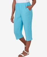 Alfred Dunner Women's Summer Breeze Double Gauze Capri Pants