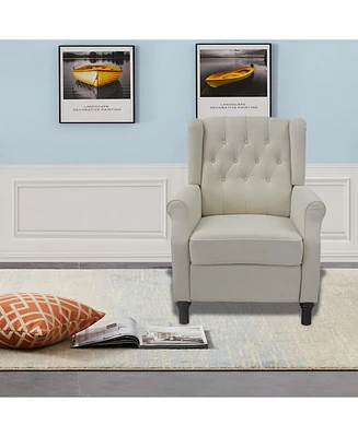 Simplie Fun Modern Fabric Recliner Sofa Living Room Home Theater Single Reclining Armchair