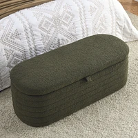Simplie Fun Green Teddy Upholstered Ottoman Bench - 45.5 Inches
