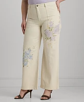 Lauren Ralph Plus Floral Wide-Leg Jeans