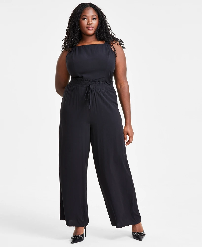 Bar Iii Trendy Plus Pull-On Wide-Leg Pants, Created for Macy's