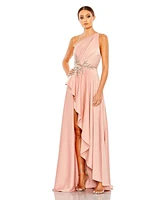 Women's Embellished One Shoulder Asymmetrical Gown