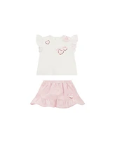 Guess Baby Girl Short Sleeve T-Shirt and Skirt