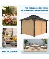 Aoodor 10' x 10' Gazebo Curtain Set Protecting Privacy Side Walls 4 Panels