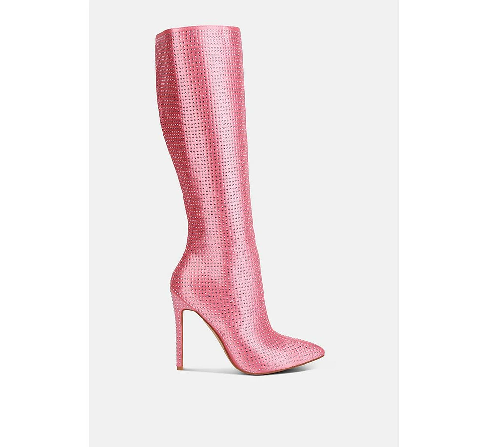 London Rag Pipette Diamante Set High Heeled Calf Boot