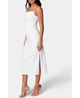 Bebe Women's Cowl Neck Shine Dress