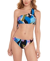 Salt Cove Womens Blooming Wave One Shoulder Bikini Top Hipster Bottoms Created For Macys