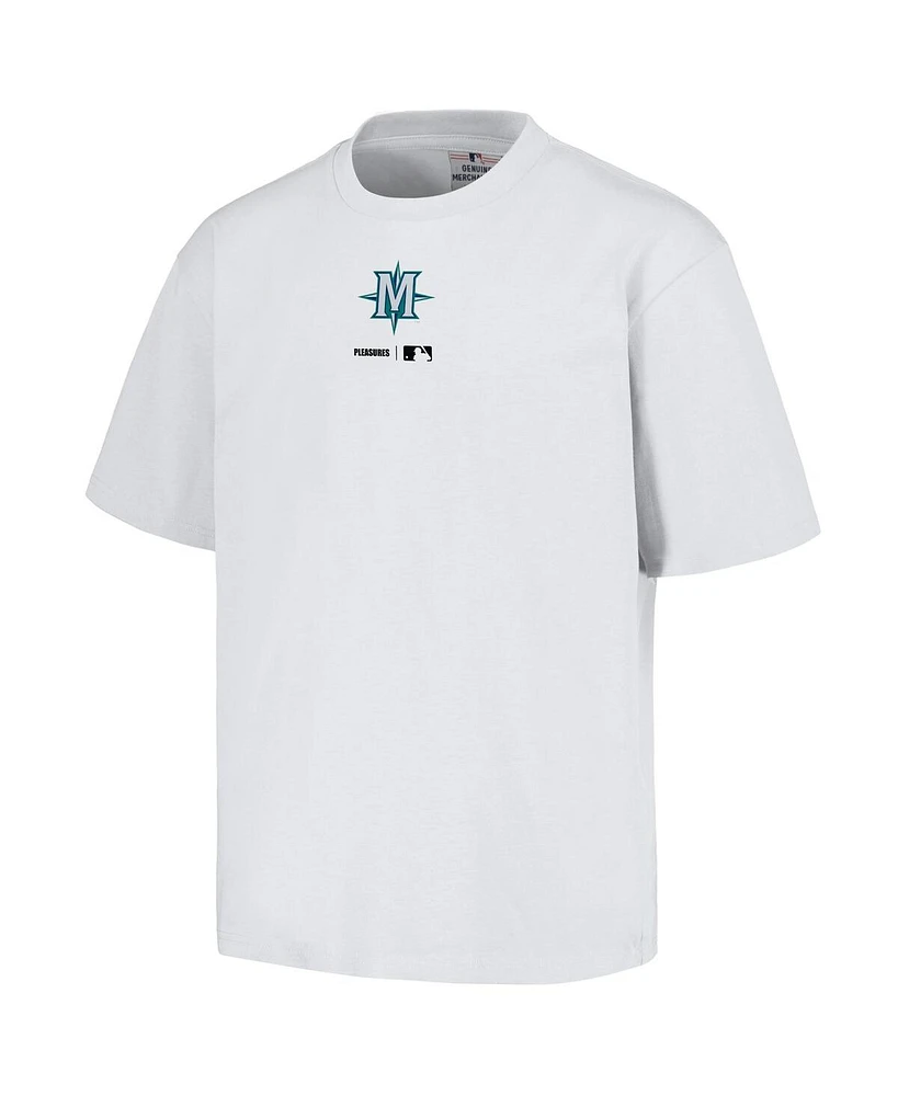 Men's Pleasures White Seattle Mariners Mascot T-shirt