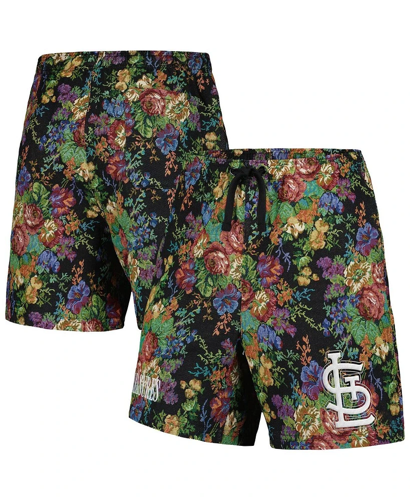 Men's Pleasures Black St. Louis Cardinals Floral Shorts