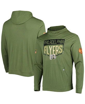 Men's LevelWear Olive Philadelphia Flyers Thrive Tri-Blend Pullover Hoodie