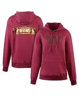 Women's Cuce Burgundy Washington Commanders Rhinestone Logo Wordmark Pullover Hoodie