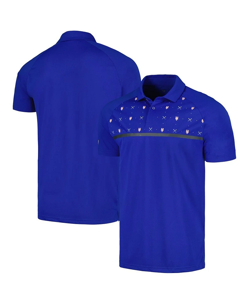 Men's LevelWear Royal New York Mets Sector Batter Up Raglan Polo Shirt