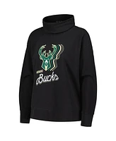 Women's LevelWear Black Milwaukee Bucks Sunset Pullover Sweatshirt