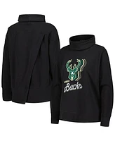 Women's LevelWear Black Milwaukee Bucks Sunset Pullover Sweatshirt