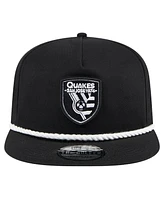 Men's New Era Black San Jose Earthquakes 2024 Kick Off Collection Golfer Snapback Hat