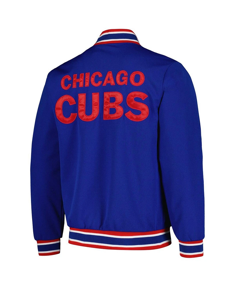 Men's Starter Royal Chicago Cubs Secret Weapon Satin Full-Snap Jacket