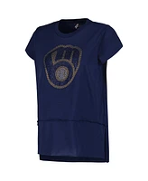 Women's G-iii 4Her by Carl Banks Navy Milwaukee Brewers Cheer Fashion T-shirt