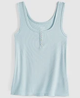 State of Day Women's Ribbed Henley Modal Sleep Tank Top Xs-3X, Created for Macy's