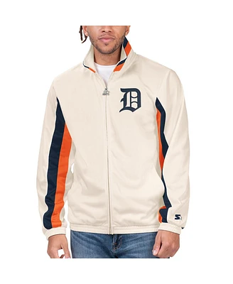 Men's Starter Cream Detroit Tigers Rebound Cooperstown Collection Full-Zip Track Jacket